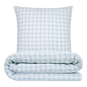 Sengetøj 140x220 cm - bæk og bølge - Check - lys blå - Luna Denmark