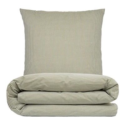 Sengesæt 140x200 cm - ekstra fin bomuld - Viggo - oliven grøn - Luna Denmark