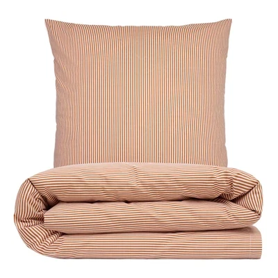Sengesæt 140x200 cm - ekstra fin bomuld - Viggo - terracotta - Luna Denmark