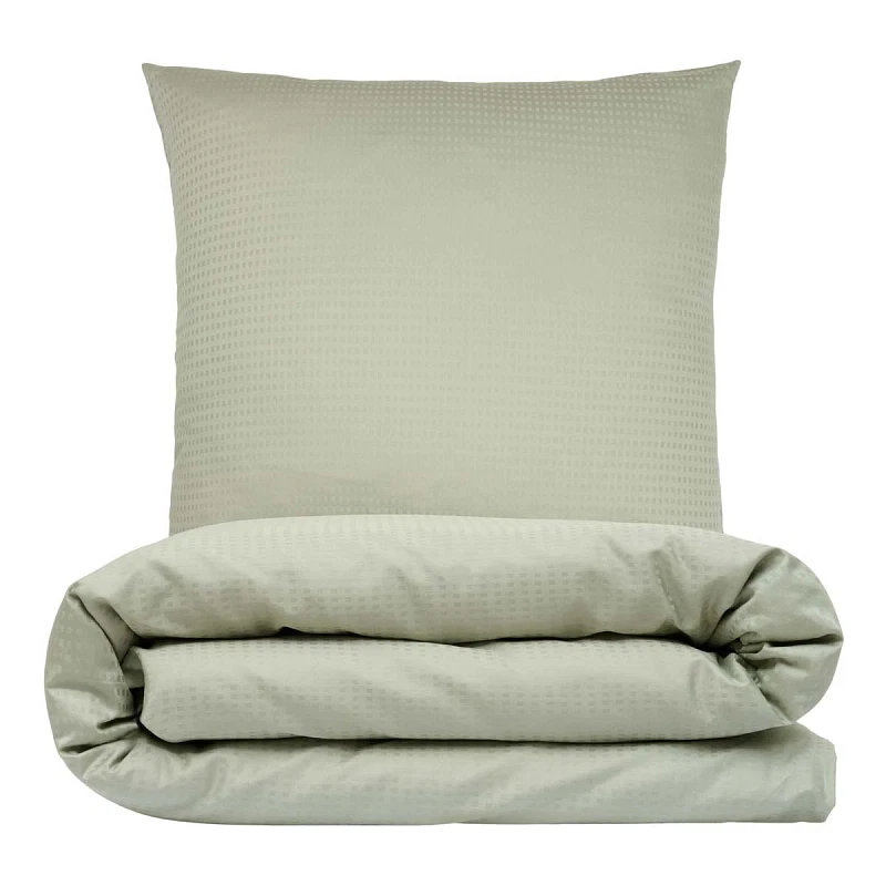Sengetøj 200x220 cm - Blocks - Bomuldssatin - Grøn - PRIMA by Luna Denmark