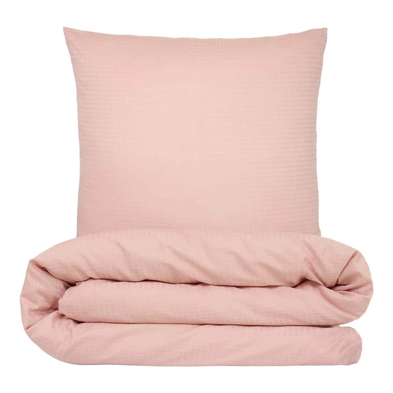 Sengetøj 200x220 cm - Blocks - Bomuldssatin - Rosa - PRIMA by Luna Denmark