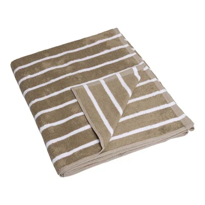 Bambus badelagen 90x150 cm - Stribet - taupe - Prima