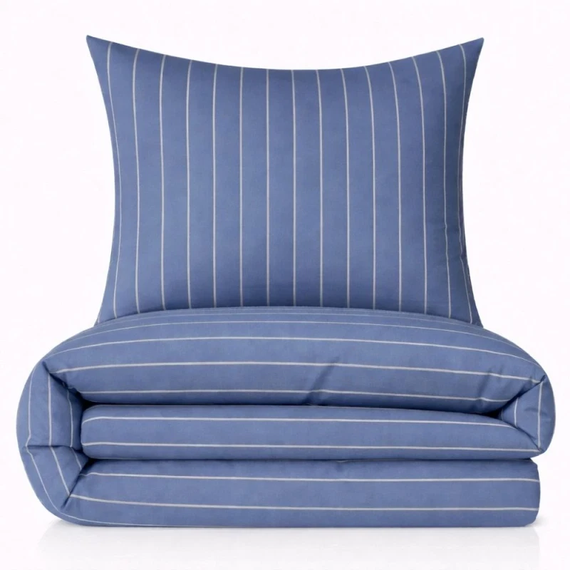 Sengetøj 140x220 cm - bomuldssatin - Sandvig - Blå - Luna Denmark