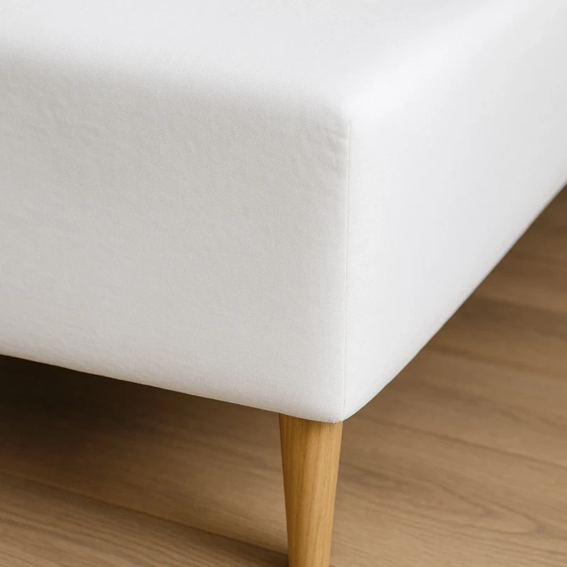 Boxlagen 140x210 cm - bomuldssatin - Soft feel - hvid - Luna Denmark