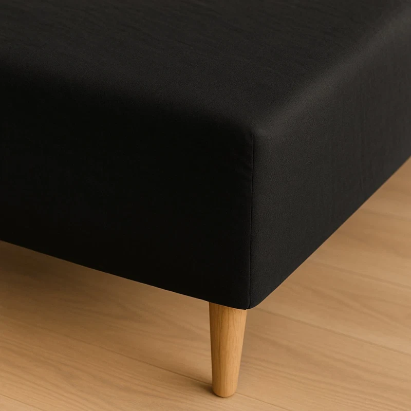 Boxlagen 100x200 cm - bomuldssatin - Soft feel - sort - Luna Denmark