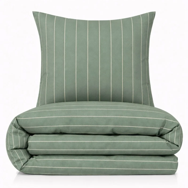 Sengetøj 140x220 cm - bomuldssatin - Sandvig - Grøn - Luna Denmark