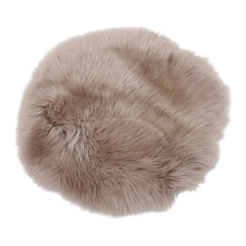 Lammeskind siddehynde Ø34 cm - Ægte lammeskind fra Norø - Taupe