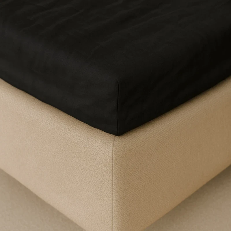 Kuvertlagen 90x200 cm - bomuld - Cool feel - sort - Luna Denmark