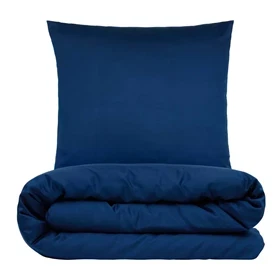 Sengetøj 140x200 cm - Bambus - mørk blå - NATURE by Luna Denmark