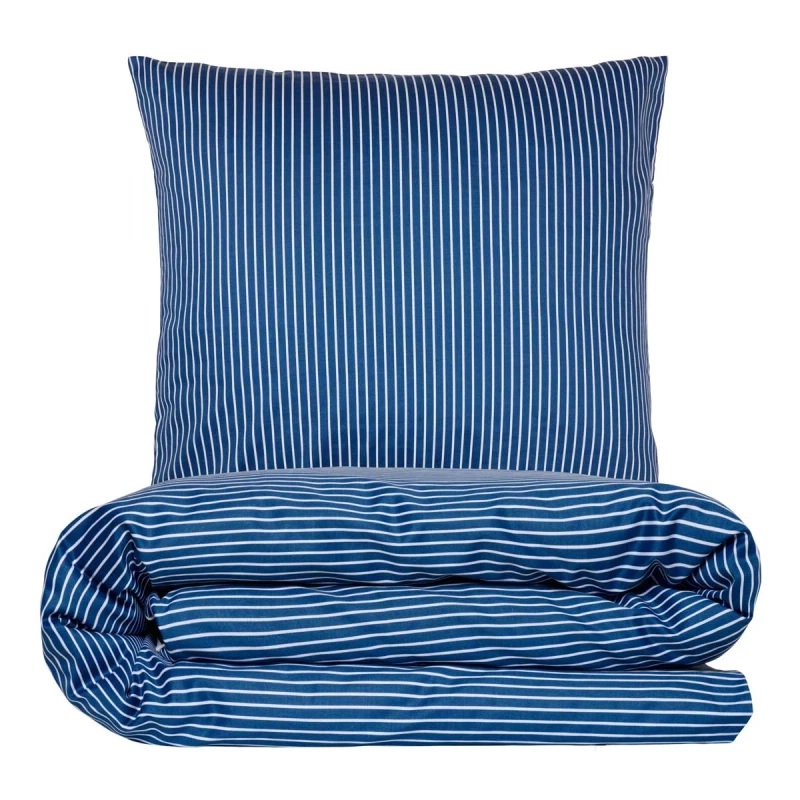 Sengetøj 200x220 cm - bomuldssatin - Blokhus - marineblå - Luna Denmark