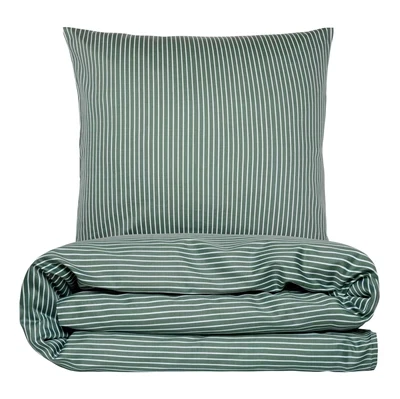 Sengetøj 140x220 cm - bomuldssatin - Blokhus - mørk grøn - Luna Denmark