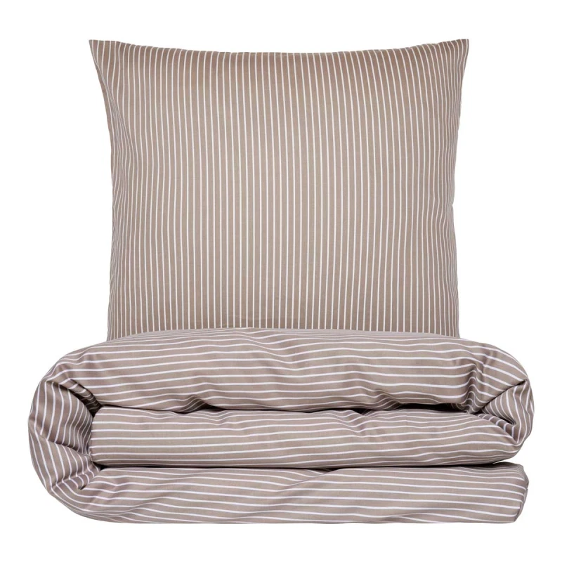 Junior sengesæt 100x140 cm - bomuldssatin - Blokhus - taupe - Luna Denmark