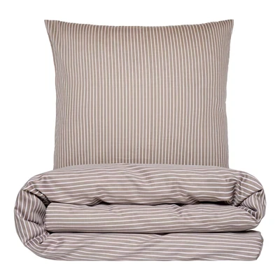 Sengetøj 140x200 cm - bomuldssatin - Blokhus - taupe - Luna Denmark