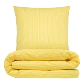 Sengetøj 140x200 cm - Nano krepp - gul - Luna Denmark