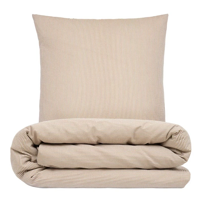 Sengetøj 140x220 cm - Nano krepp - Taupe - NATURE by Luna Denmark