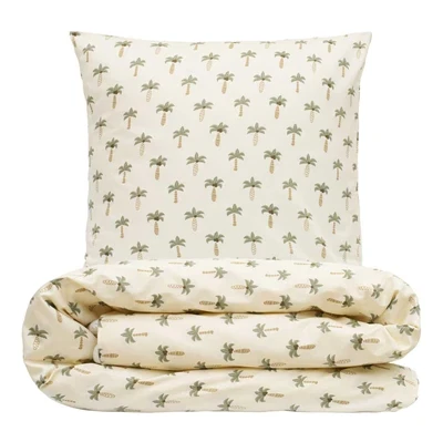 Junior sengesæt 100x140 cm - bomuldssatin - Palme - Luna Denmark