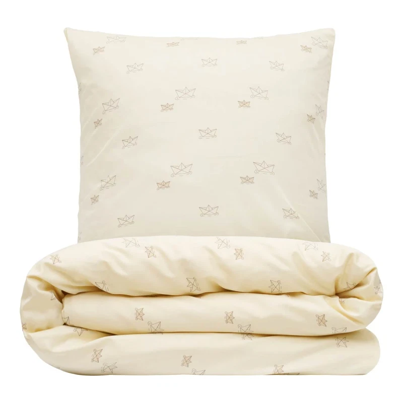 Sengesæt 140x200 cm - bomuldssatin - Papirbåd - Luna Denmark