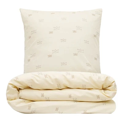 Sengesæt 140x200 cm - bomuldssatin - Papirbåd - Luna Denmark