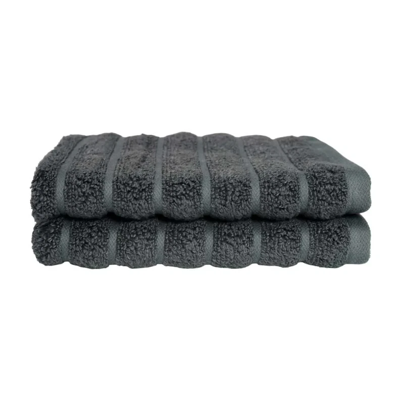 Bambus gæstehåndklæder - Zero twist - grå - 2 stk. - Prima