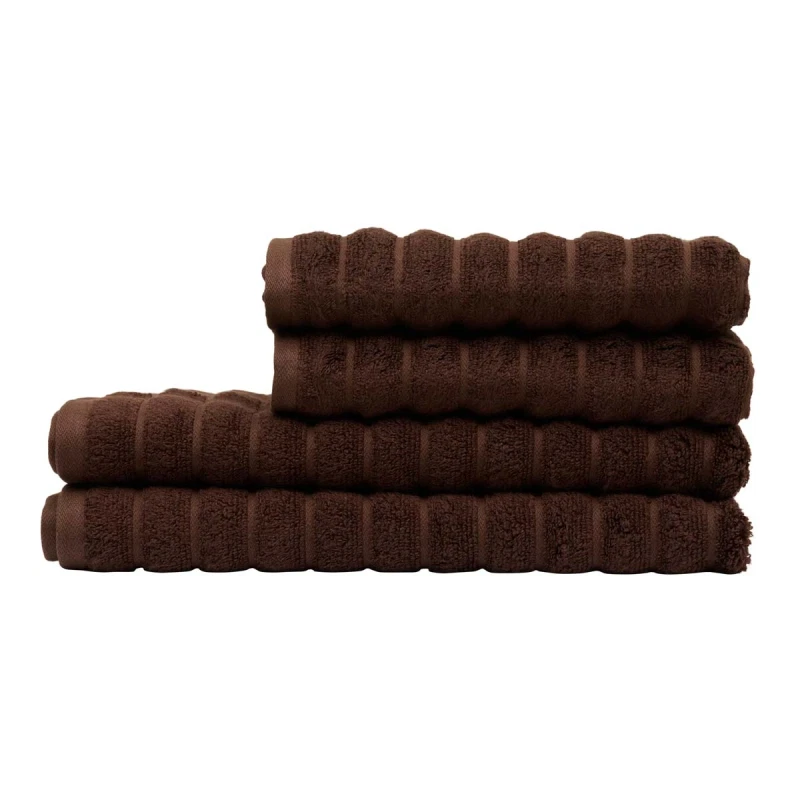 Bambus håndklæder - Zero twist - mørk brun - Pakke med 4 dele - Prima