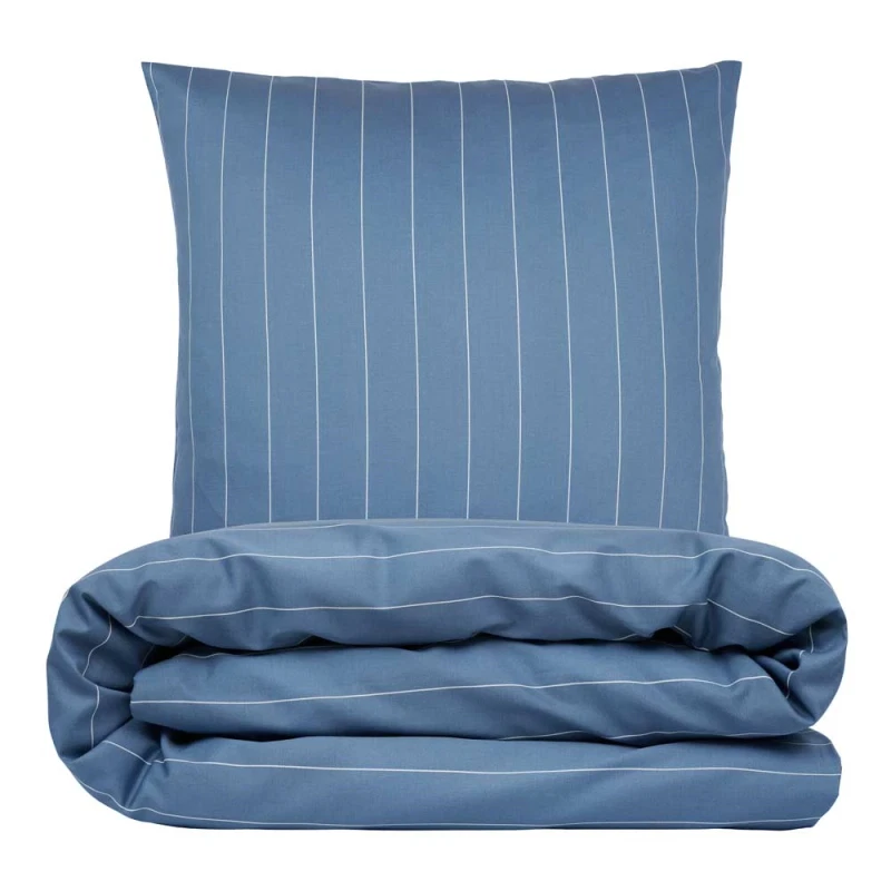 Sengetøj 140x200 cm - bomuldssatin - Sandvig - blå - Luna Denmark