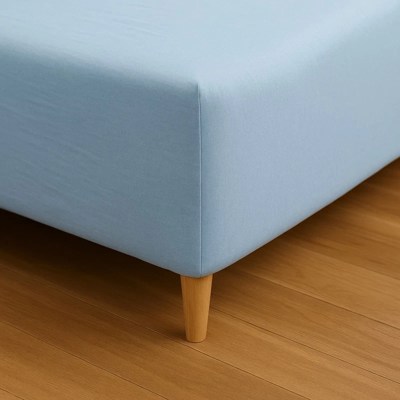 Stræklagen 90x200 - premium jersey - Bio Polish Cotton - lys blå - Luna Denmark